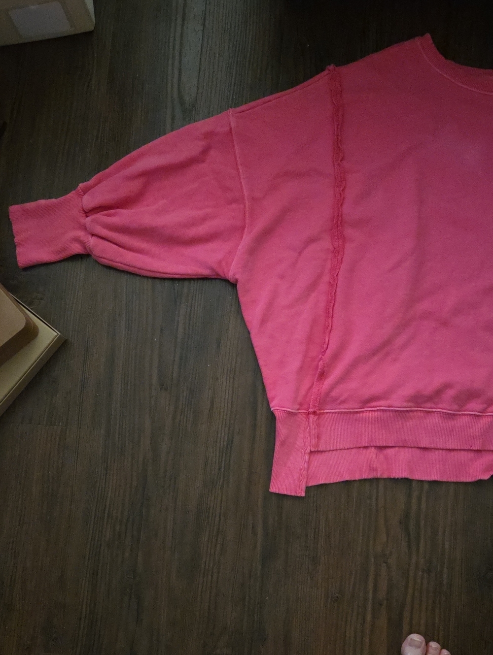 FREE PEOPLE We The Free Camden Sweatshirt In Hot Pink in sz Medium SOLD AS IS - Picture 5 of 6